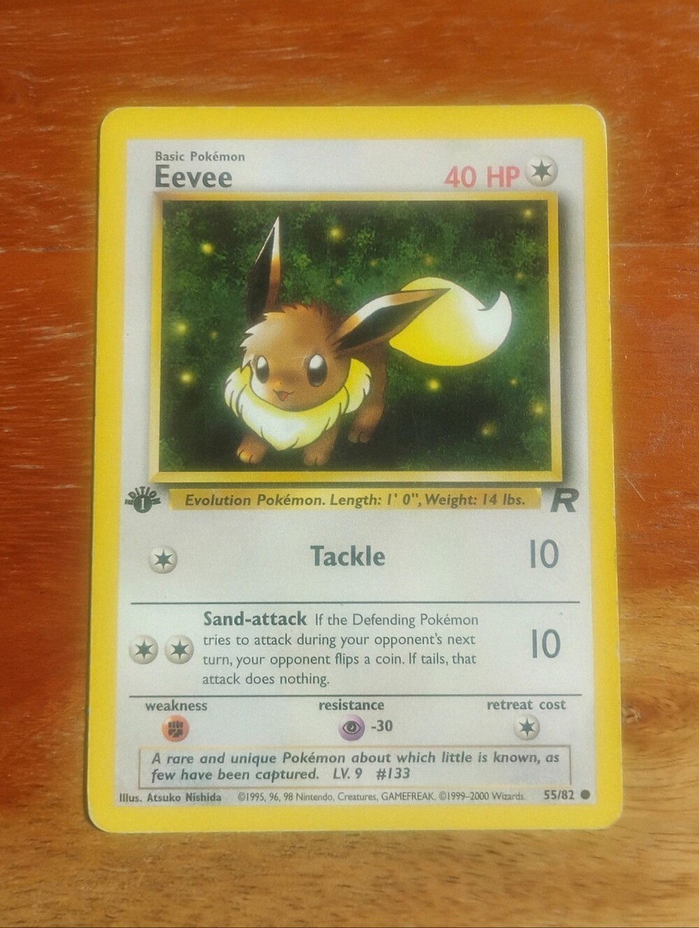 LP WOTC 2000 1st Edition Eevee 55/82 Team Rocket Set Pokemon Card